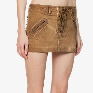 XS GUESS Gusa Tan Wash Mini Skirt